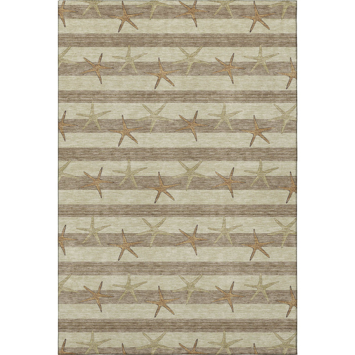 10' X 14' Geometric Washable Area Rug With UV Protection (646133) - Tan / Gold / Beige