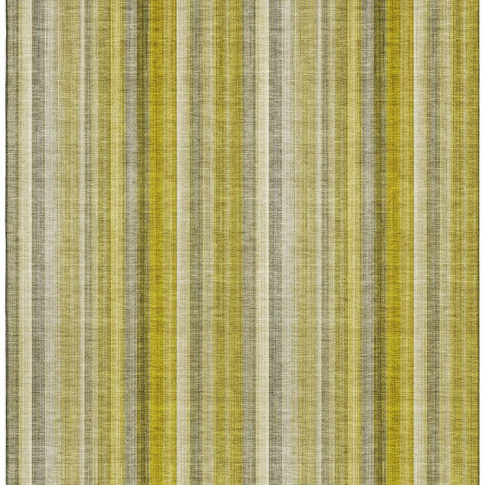 10' X 14' Striped Washable Area Rug With UV Protection (648376) - Gold / Ivory