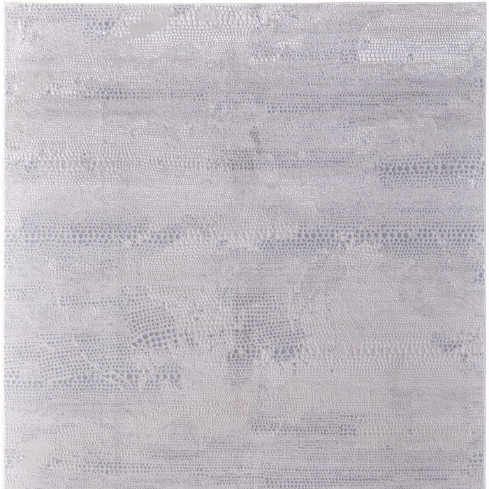 10' x 13' Abstract Power Loom Worn Faded Area Rug - Gray And Ivory