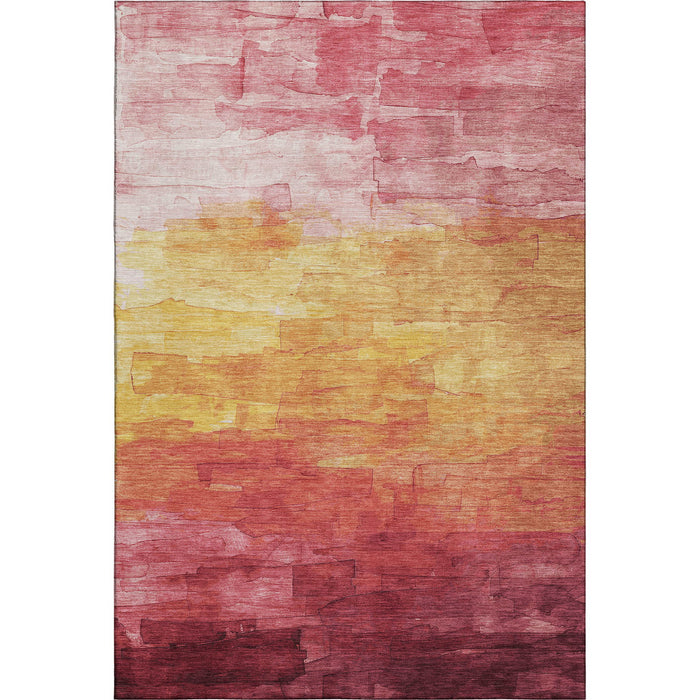 10' X 14' Striped Washable Area Rug With UV Protection (693852) - Blush / Orange / Pink