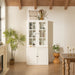Giga retro style hutch cabinet with glass doors, ideal China cabinet for home display and storage.