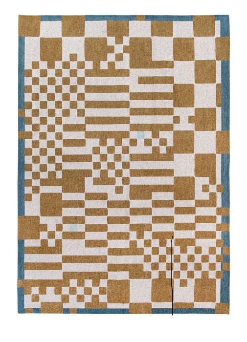 6' X 8' Geometric Washable Area Rug (551846) - Blue / Brown