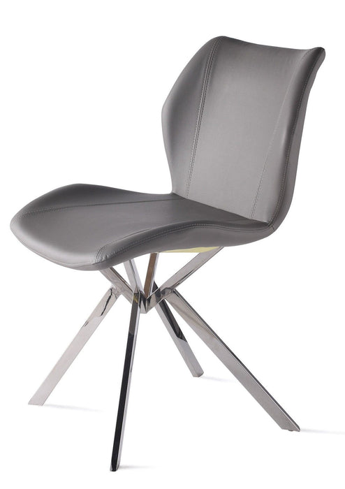 Upholstered Dining Side Chairs (Set of 4) - Gray / Silver