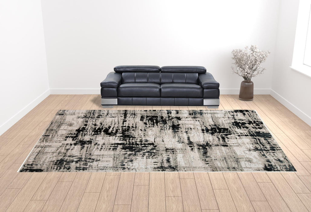 12' x 18' Area Rug - Black White And Gray