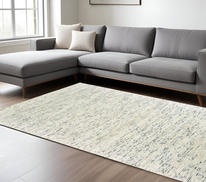 6' X 9' Hand Tufted Area Rug - Ivory And Stone