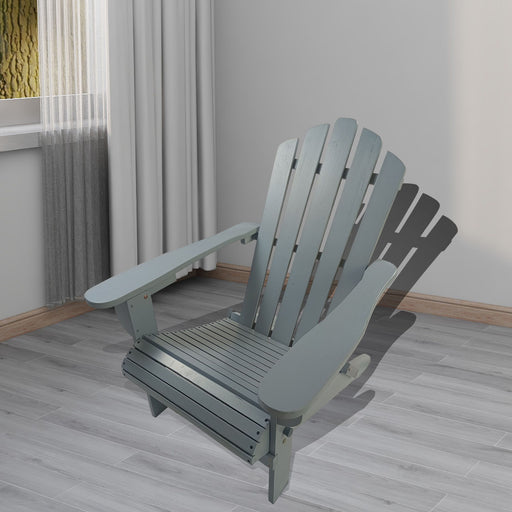 Giga walnut outdoor or indoor Adirondack arm chair with wide armrests and slatted back, suitable for patio or living room use.