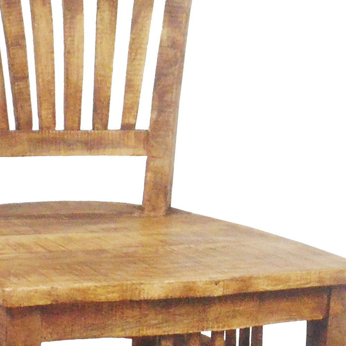 Solid Wood Low Back Counter Height Bar Chair - Natural