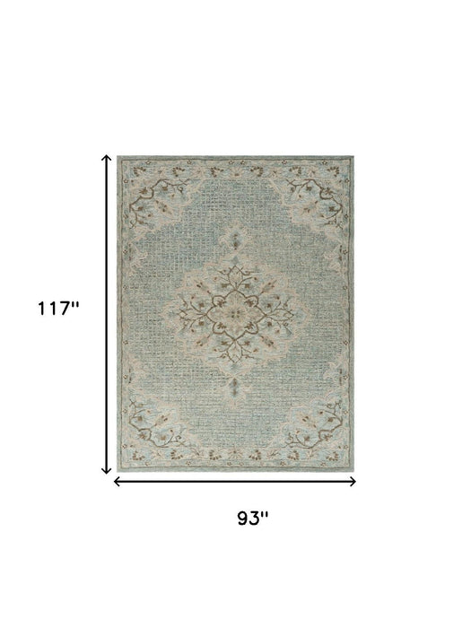 8' x 10' Wool Hand Tufted Area Rug - Blue