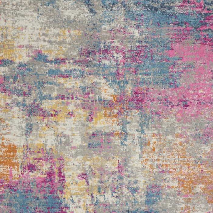 6' X 9' Abstract Area Rug (550264) - Ivory / Blue / Yellow