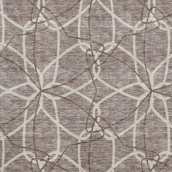 10' X 14' Geometric Washable Area Rug With UV Protection (675552) - Taupe / Beige / Brown