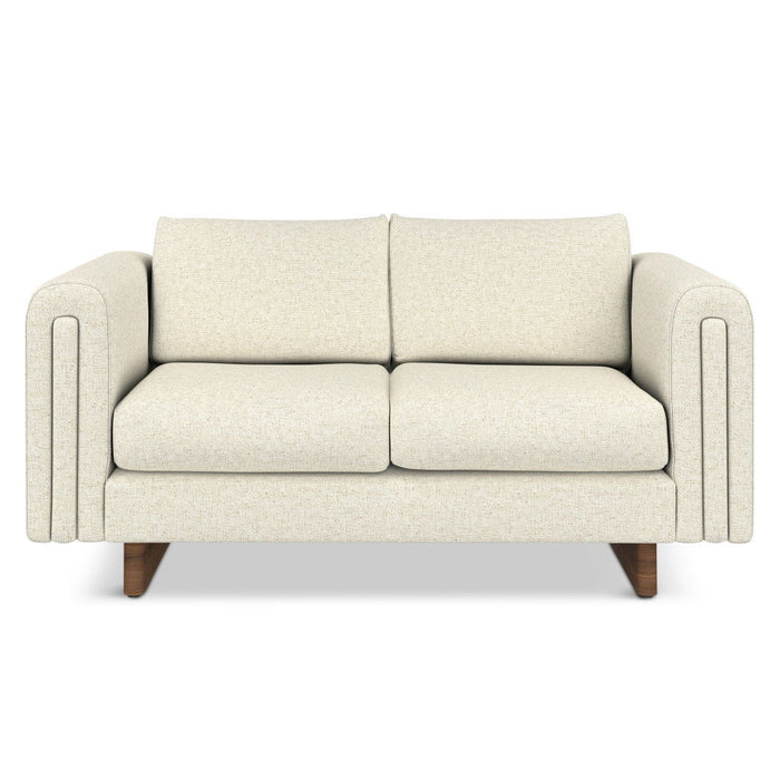 61" Fabric Sofa With Walnut Legs - Ivory