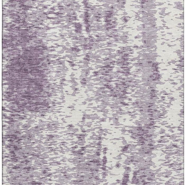 10' X 14' Abstract Washable Area Rug With UV Protection (675462) - Lavender / Ivory