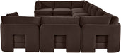 Meridian Furniture Hammond velvet performance fabric 10-piece sectional sofa with plush cushions and modern design.