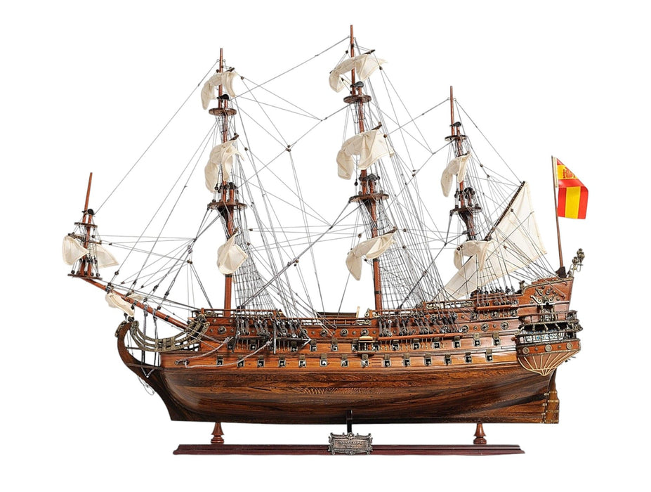 Sailboat Model With Chrome Fittings - Brass
