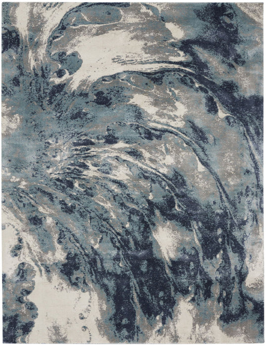 8' X 10' Modern Abstract Power Loom Area Rug - Blue
