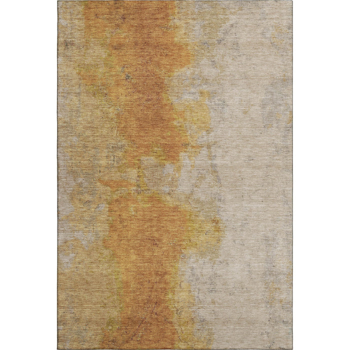 10' X 14' Abstract Washable Area Rug With UV Protection (699806) - Copper / Beige