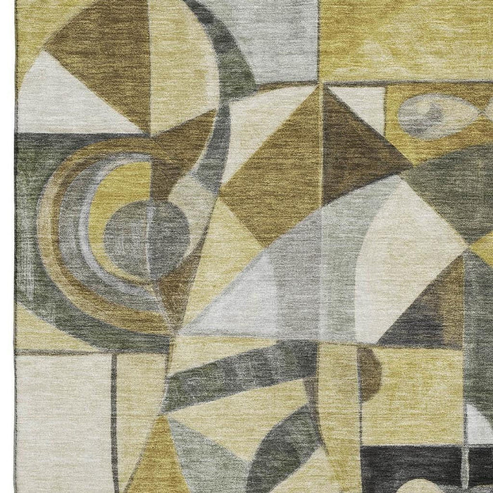 10' X 14' Abstract Washable Area Rug With UV Protection (700391) - Brown / Black / Gray