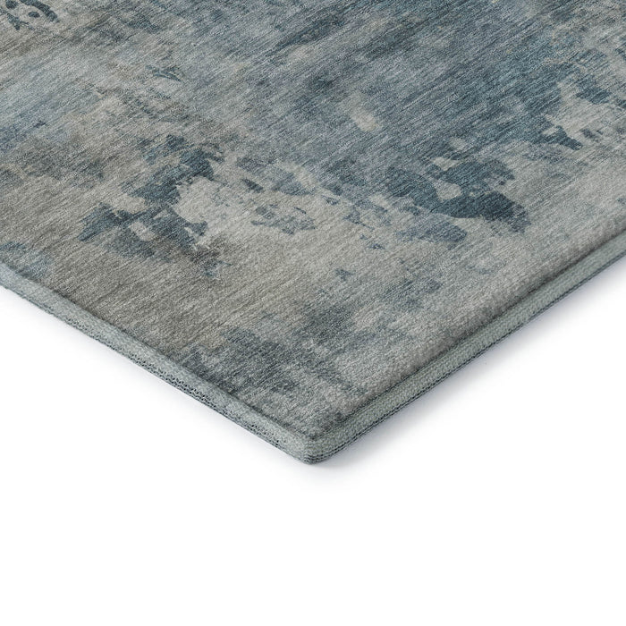 10' X 14' Abstract Washable Area Rug With UV Protection (717164) - Teal / Taupe