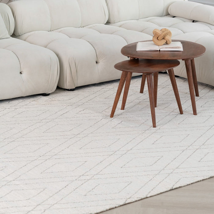 8' x 11' Abstract Non Skid Area Rug - Beige And Gray
