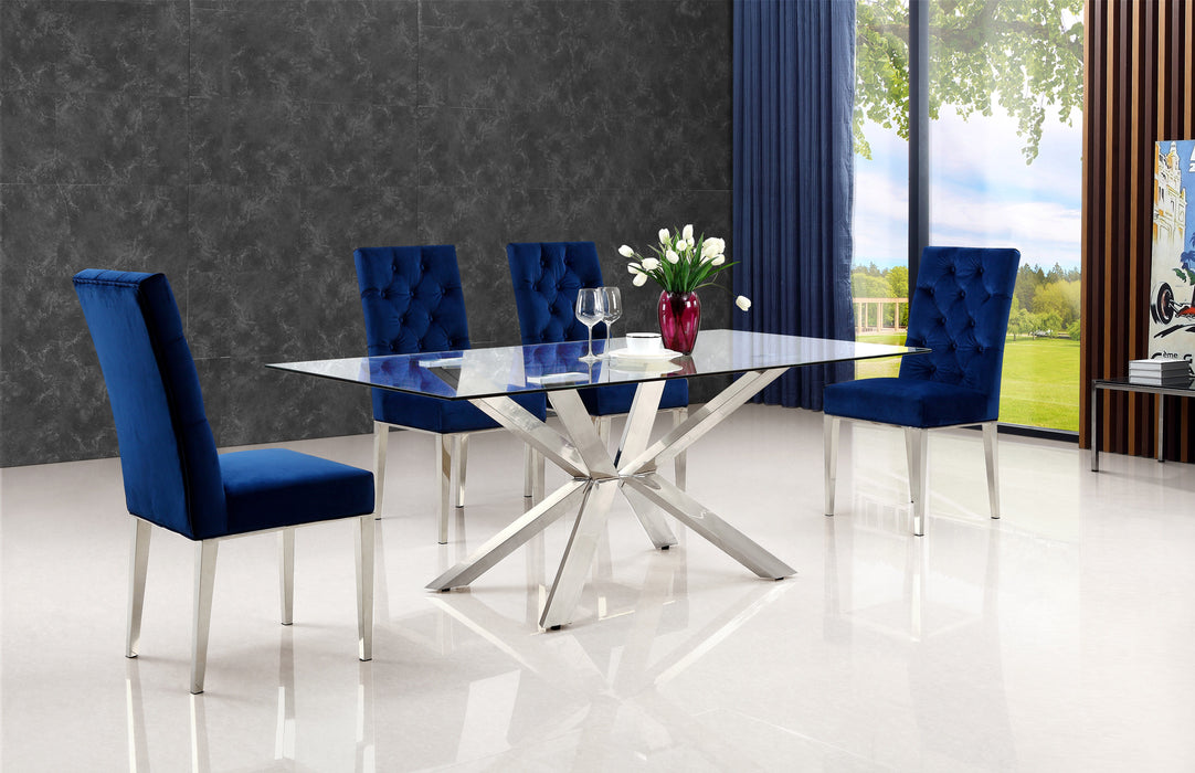 Juno - Dining Table - Pearl Silver - Glass