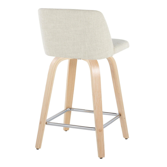 Toriano - 24" Fixed-Height Counter Stool (Set of 2) - Natuiral Square Base