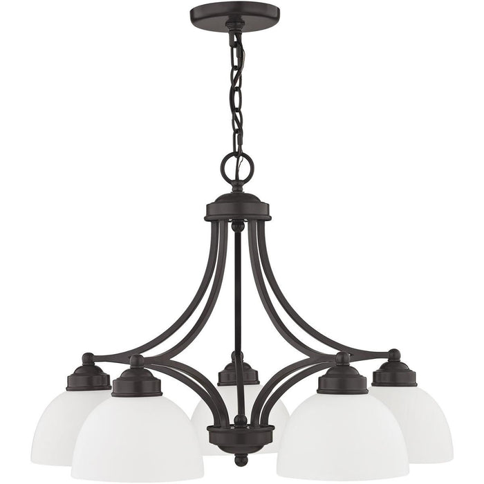 18" Five-Light Dimmable Chandelier With Shades - Bronze