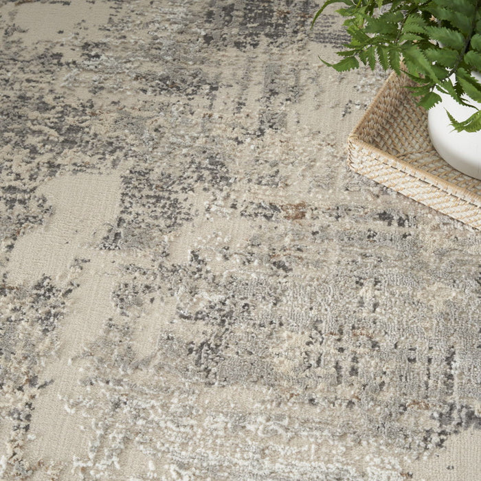 8' X 10' Abstract Non Skid Area Rug - Beige / Gray