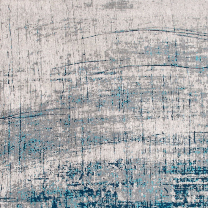 6' x 9' Abstract Non Skid Area Rug - Blue And Gray