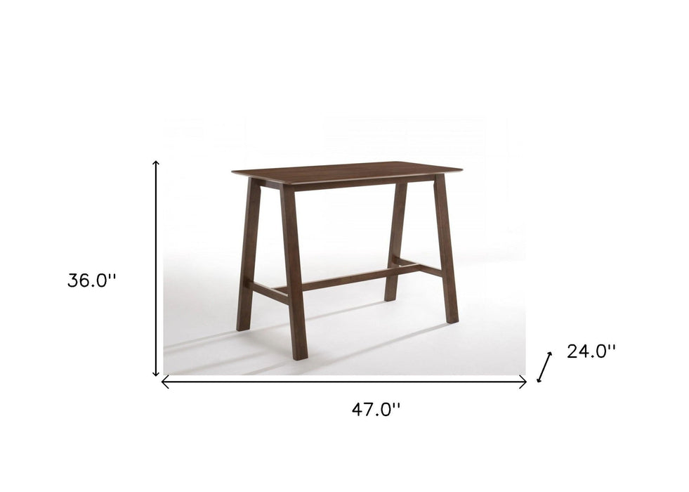 47" Rectangular Counter Height Wood Dining Table - Brown