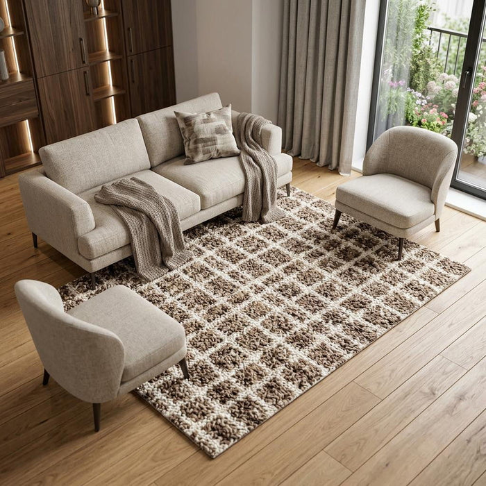 9' X 12' Geometric Area Rug (723683) - Brown / Gray