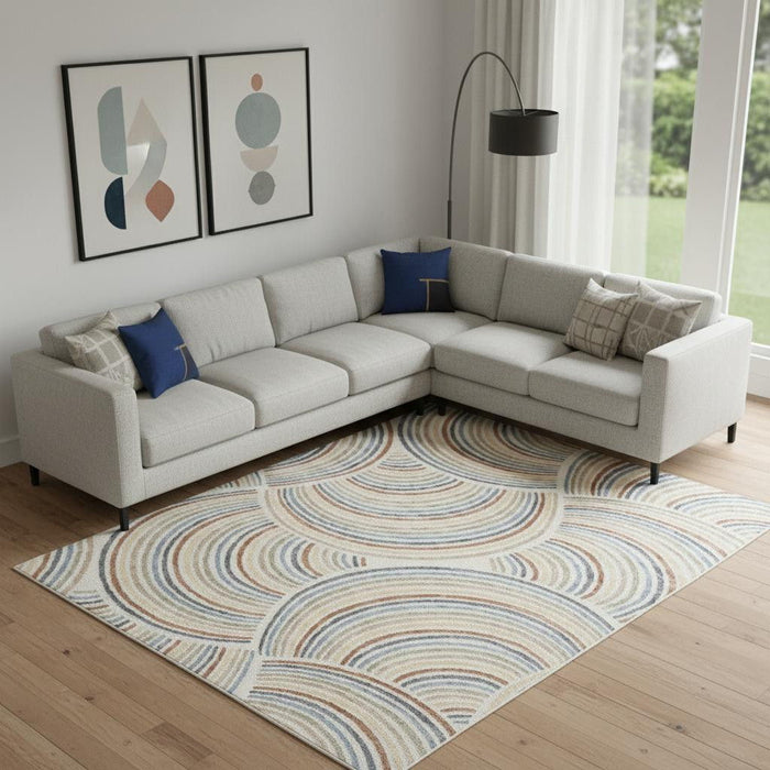 12' X 15' Abstract Area Rug (564222) - Cream