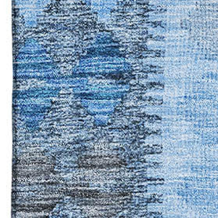 10' X 14' Geometric Washable Area Rug With UV Protection (691842) - Navy Blue / Gray / Silver