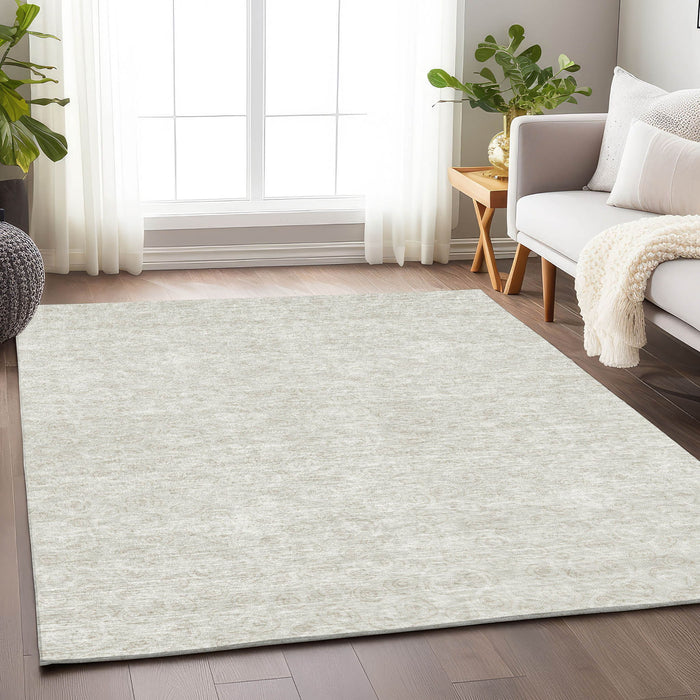10' X 14' Polka Dot Washable Area Rug With UV Protection - Ivory And Beige