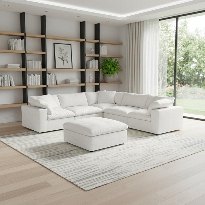Blend Modular L Shaped Six Piece Corner Sectional - White