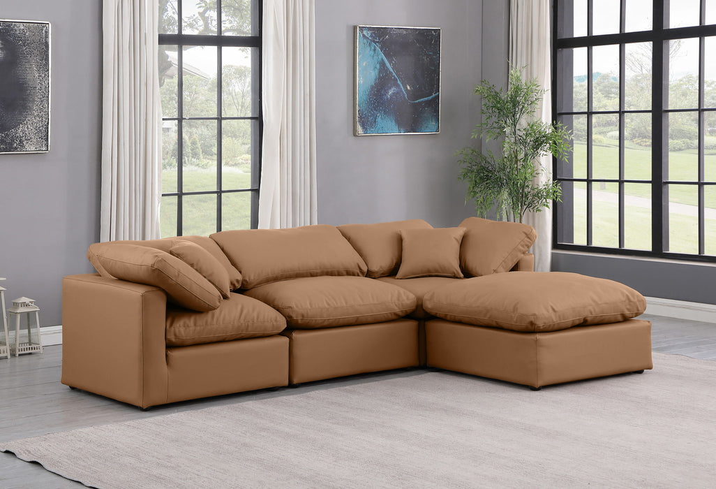 Indulge - Faux Leather 4 Piece Modular Sectional With Chaise