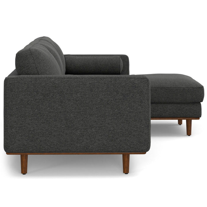 102" Fabric Sofa With Brown Legs - Gray