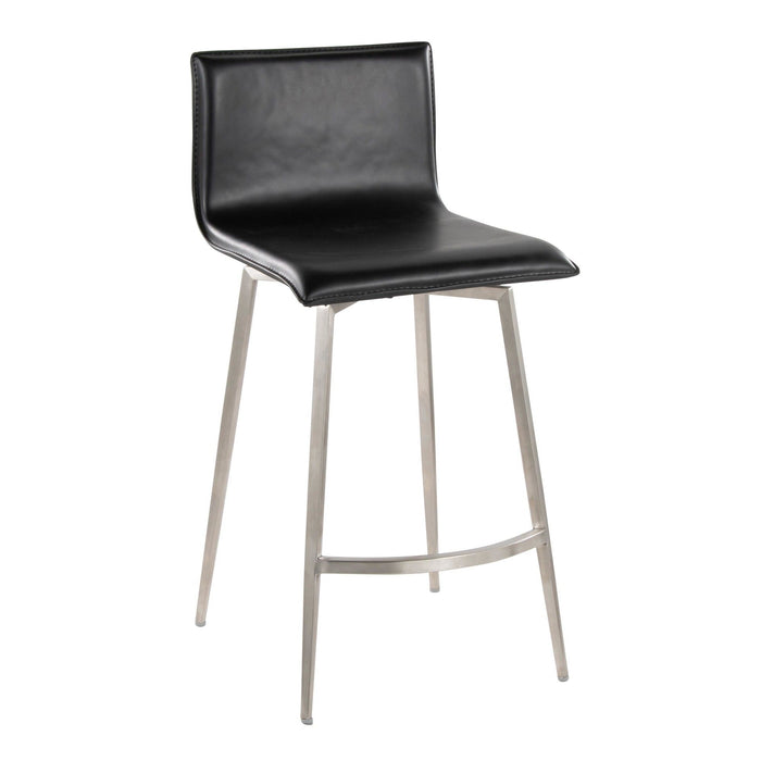 Mason - 26" Upholstered Fixed-Height Counter Stool With Swivel (Set of 2) - Stainless Steel