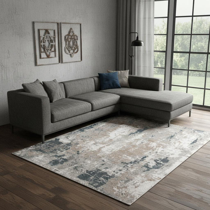 12' X 15' Abstract Area Rug (722306) - Blue / Ivory