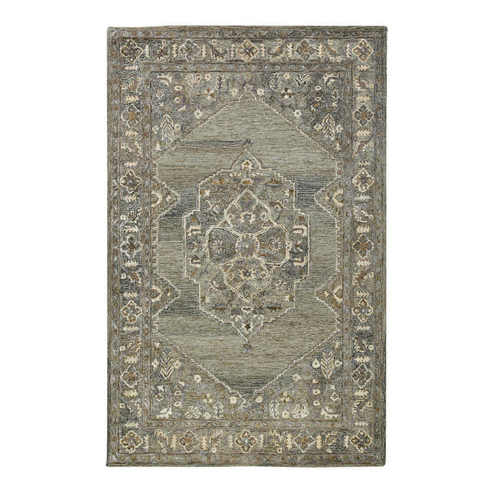 9' X 13' Wool Oriental Hand Tufted Area Rug - Ivory