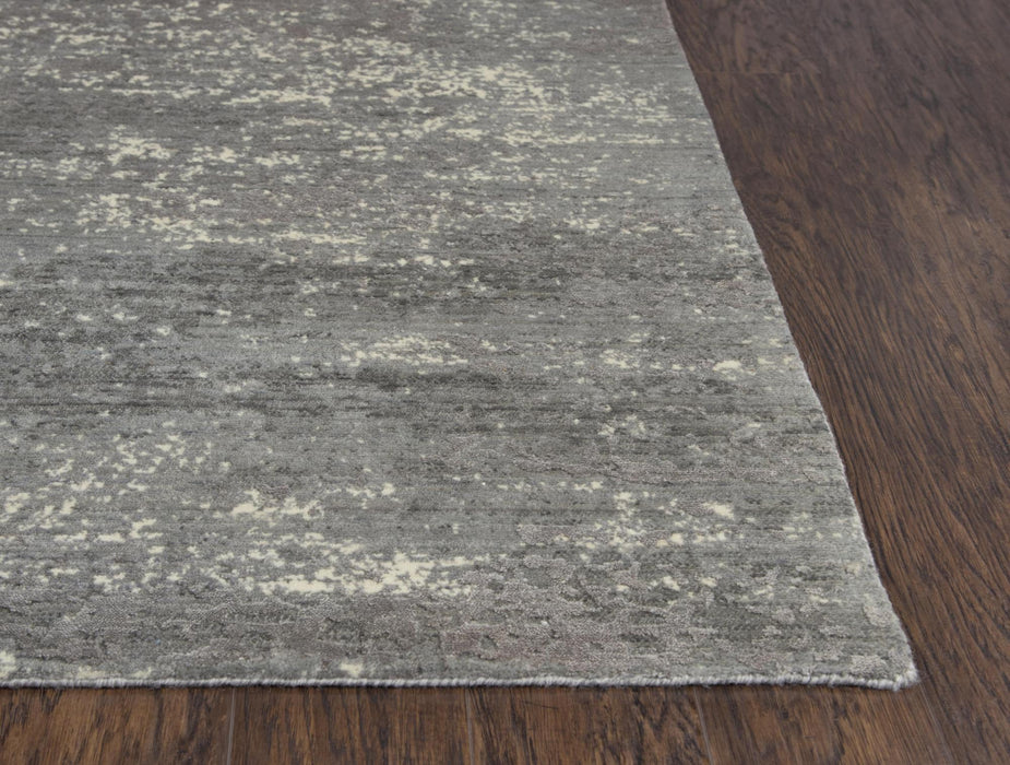 8' X 10' New Zealand Lambs Wool Abstract Hand Carved Handmade Area Rug (747045) - Gray / Ivory