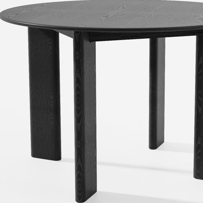 45" Solid Wood Round Top Dining Table - Black