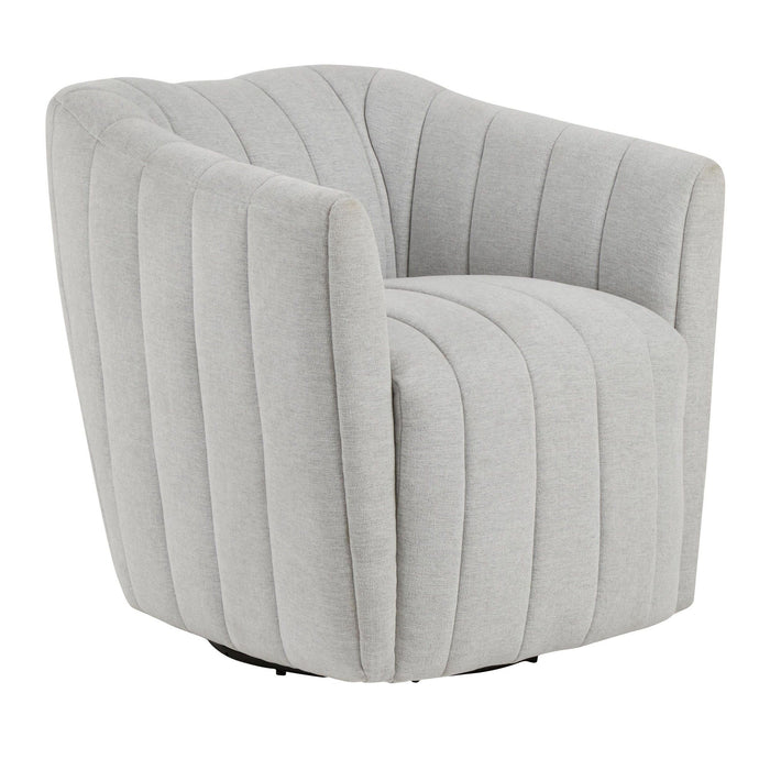 Finley - Upholstered Contemporary Swivel Accent Chair - Black Metal