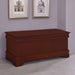 CoasterEssence Pablo cedar chest in warm brown wood with a smooth finish and classic design, furniture storage piece.