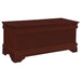 CoasterEssence Pablo cedar chest in warm brown wood finish, featuring a classic storage furniture design with smooth surfaces and sturdy construction.