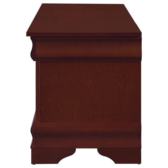 CoasterEssence Pablo Cedar Chest in warm brown wood with a classic rectangular design and smooth surface.