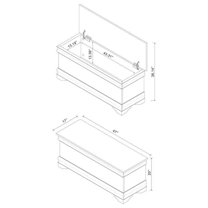 Pablo Cedar Chest by CoasterEssence in warm brown wood finish, featuring a spacious storage design