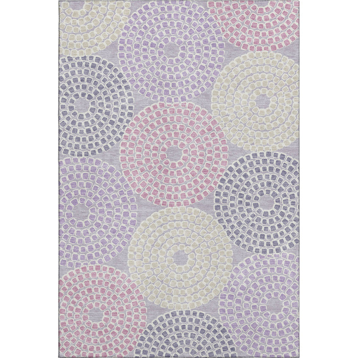10' X 14' Geometric Washable Area Rug With UV Protection (670129) - Lavender / Gray / Blush