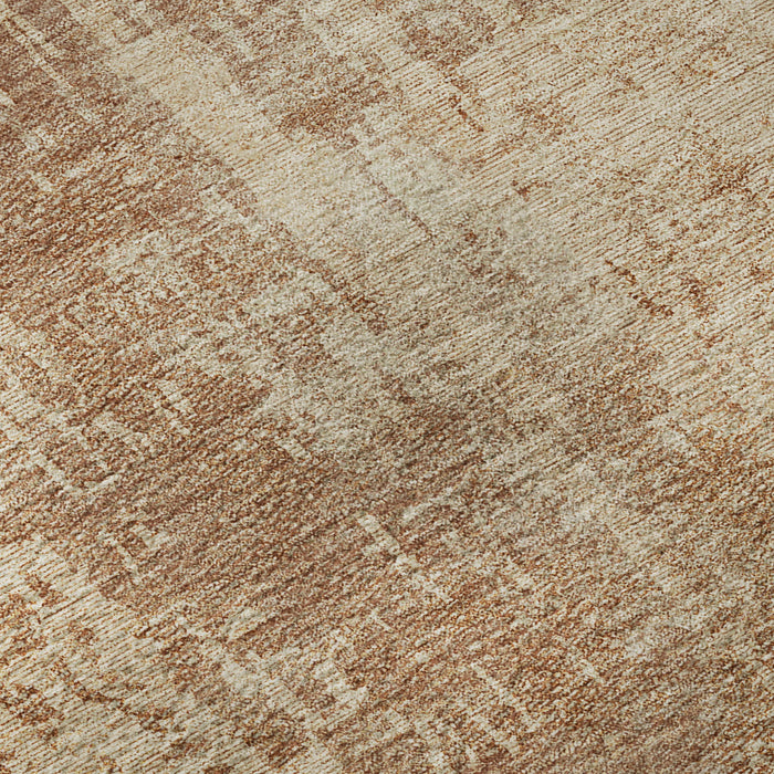 10' X 14' Abstract Washable Area Rug With UV Protection - Terra Cotta And Copper