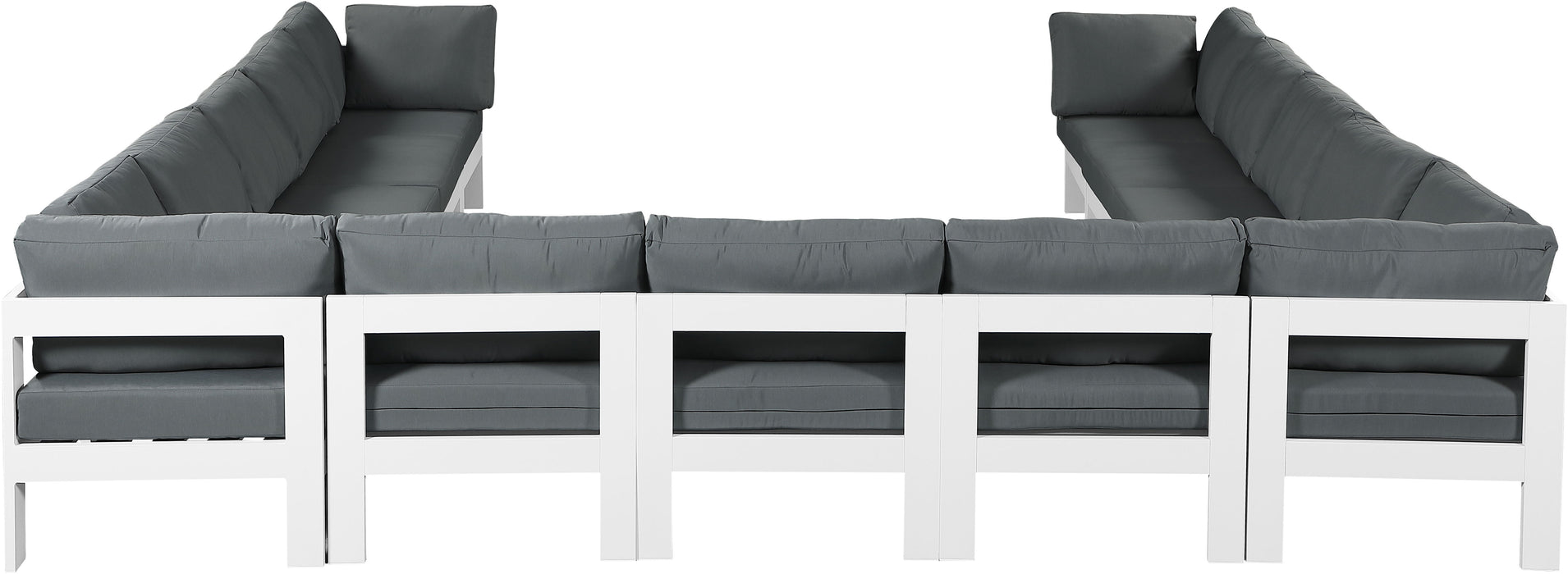 Nizuc - Outdoor Patio 13 Piece Modular Sectional With White Frame