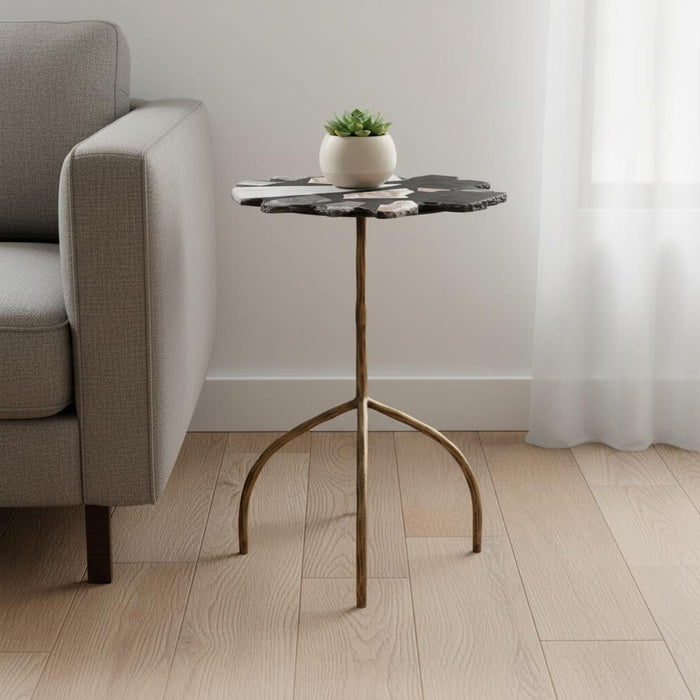 23" Iron Pedestal End Table - Brown